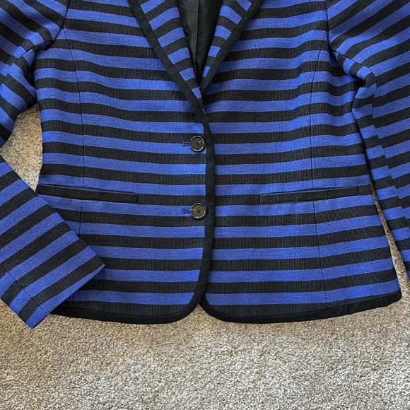 LOFT Blue & Black Stripe Blazer Jacket - Picture 5 of 8